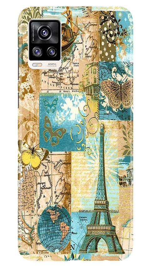 Travel Eiffel Tower Case for Vivo V20 (Design No. 206)