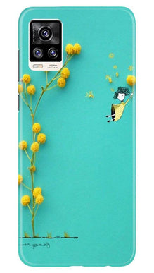 Flowers Girl Mobile Back Case for Vivo V20 (Design - 216)