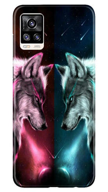 Wolf fight Mobile Back Case for Vivo V20 (Design - 221)