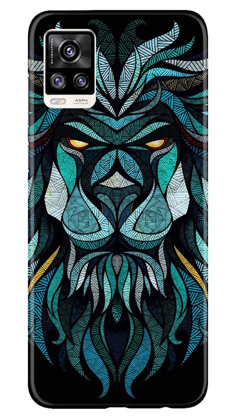 Lion Mobile Back Case for Vivo V20 (Design - 314)