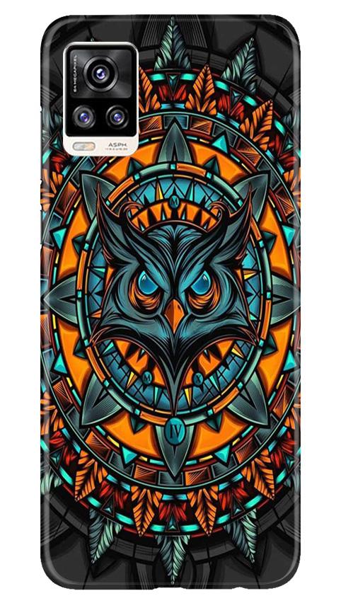 Owl Mobile Back Case for Vivo V20 (Design - 360)
