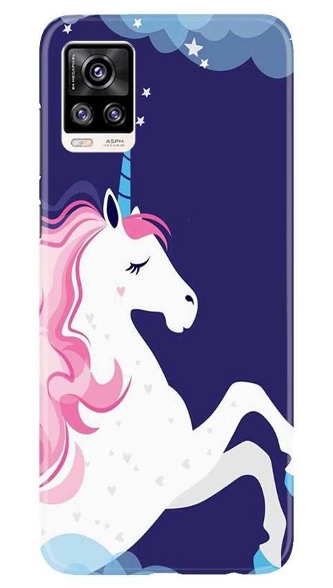 Unicorn Mobile Back Case for Vivo V20 (Design - 365)
