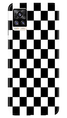 Black White Boxes Mobile Back Case for Vivo V20 (Design - 372)