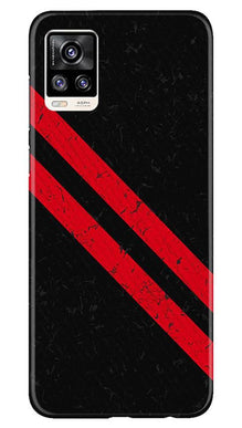 Black Red Pattern Mobile Back Case for Vivo V20 (Design - 373)