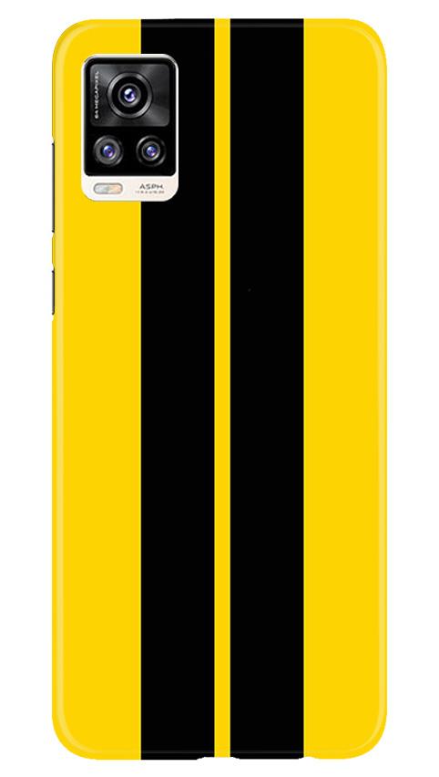 Black Yellow Pattern Mobile Back Case for Vivo V20 Pro (Design - 377)