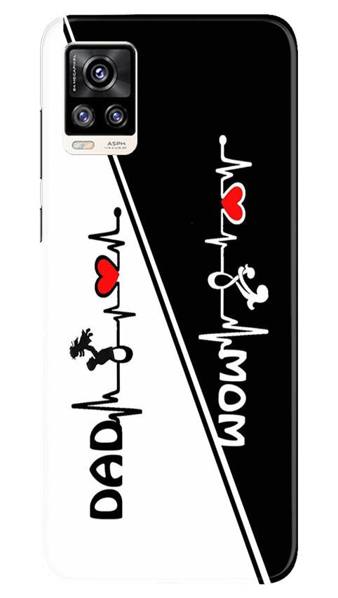Love Mom Dad Mobile Back Case for Vivo V20 (Design - 385)