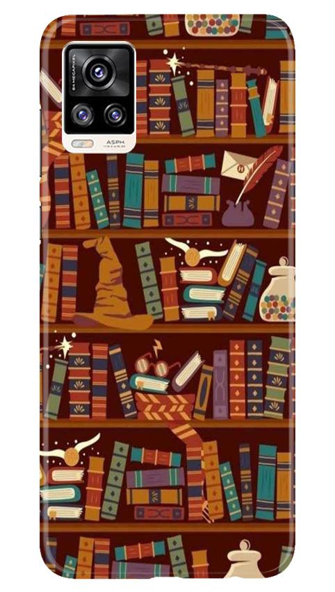 Book Shelf Mobile Back Case for Vivo V20 Pro (Design - 390)