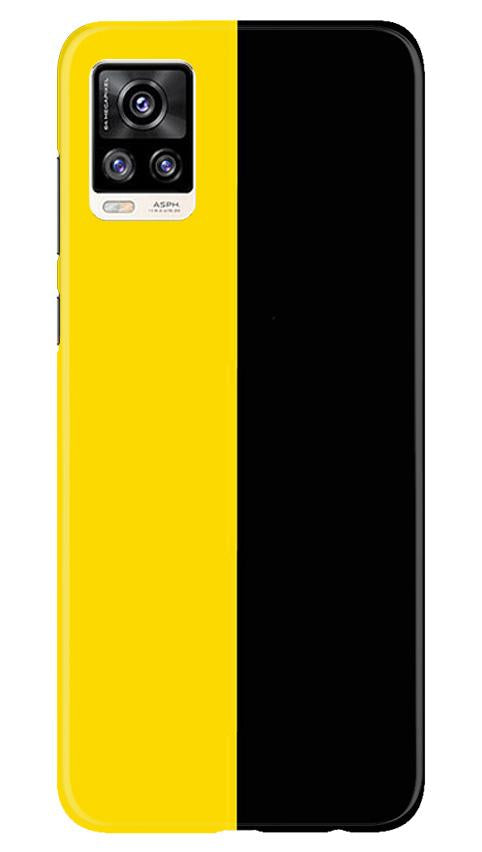 Black Yellow Pattern Mobile Back Case for Vivo V20 (Design - 397)
