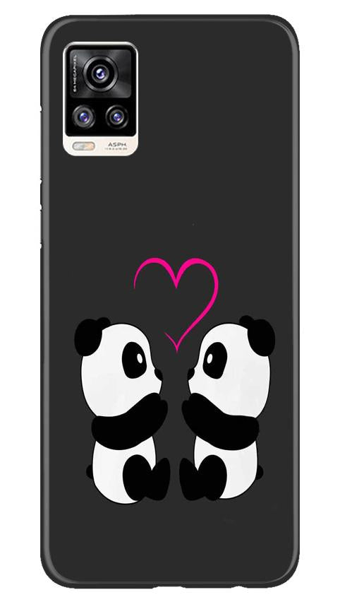 Panda Love Mobile Back Case for Vivo V20 (Design - 398)