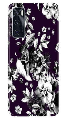 white flowers Mobile Back Case for Vivo V20 SE (Design - 7)