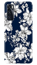 White flowers Blue Background Case for Vivo Y70