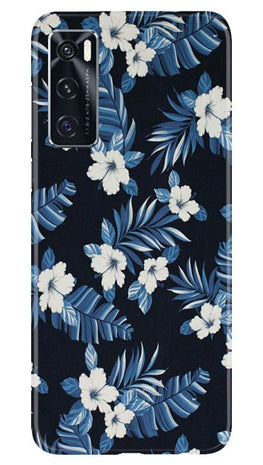White flowers Blue Background2 Case for Vivo V20 SE