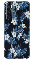 White flowers Blue Background2 Case for Vivo Y70
