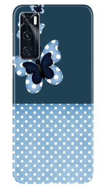 White dots Butterfly Mobile Back Case for Vivo V20 SE (Design - 31)
