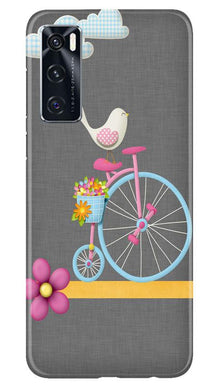 Sparron with cycle Mobile Back Case for Vivo V20 SE (Design - 34)