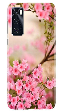 Pink flowers Mobile Back Case for Vivo V20 SE (Design - 69)