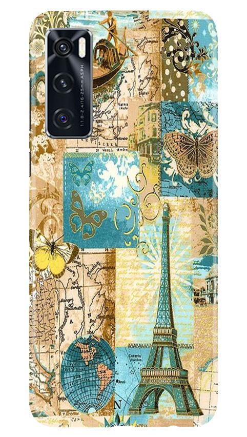 Travel Eiffel Tower Case for Vivo V20 SE (Design No. 206)