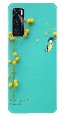 Flowers Girl Mobile Back Case for Vivo V20 SE (Design - 216)