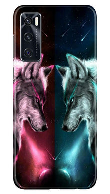Wolf fight Mobile Back Case for Vivo V20 SE (Design - 221)