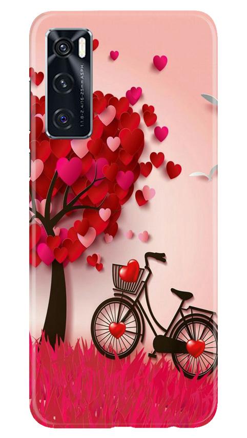 Red Heart Cycle Case for Vivo V20 SE (Design No. 222)