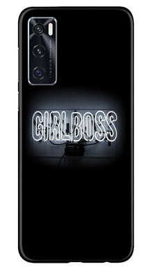 Girl Boss Black Mobile Back Case for Vivo V20 SE (Design - 268)