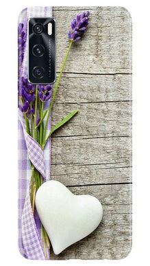 White Heart Mobile Back Case for Vivo V20 SE (Design - 298)