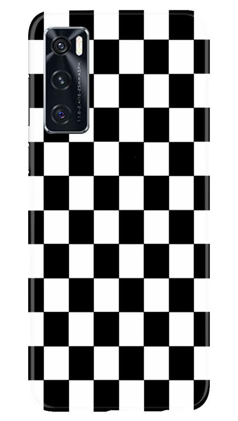 Black White Boxes Mobile Back Case for Vivo V20 SE (Design - 372)