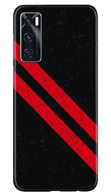 Black Red Pattern Mobile Back Case for Vivo V20 SE (Design - 373)