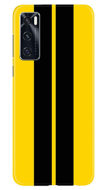 Black Yellow Pattern Mobile Back Case for Vivo V20 SE (Design - 377)