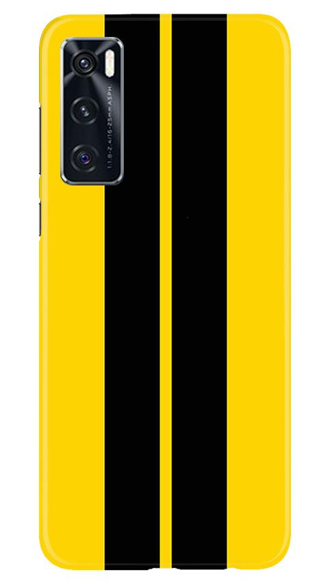 Black Yellow Pattern Mobile Back Case for Vivo Y70 (Design - 377)