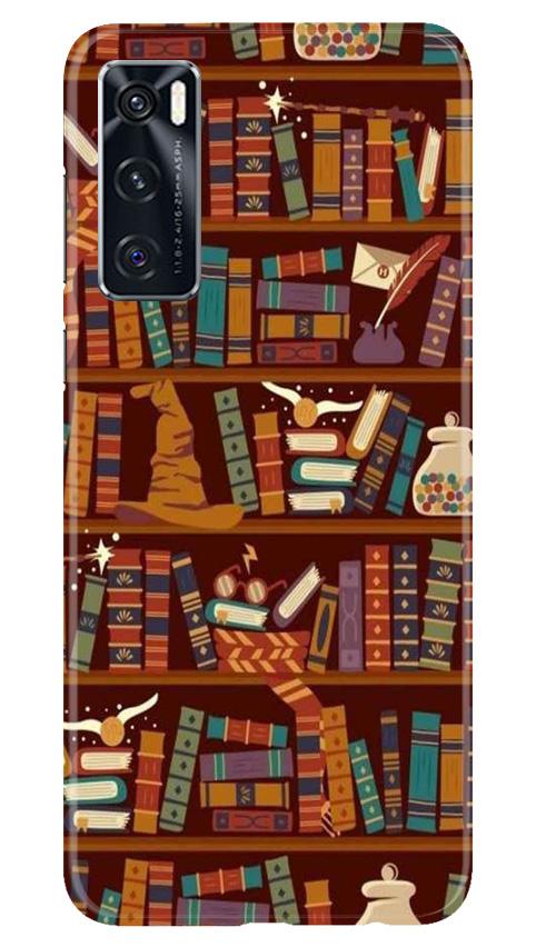 Book Shelf Mobile Back Case for Vivo V20 SE (Design - 390)