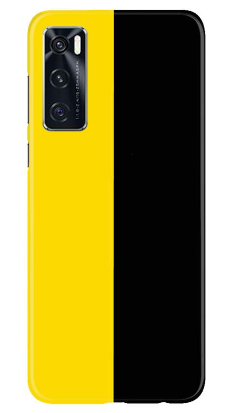 Black Yellow Pattern Mobile Back Case for Vivo V20 SE (Design - 397)