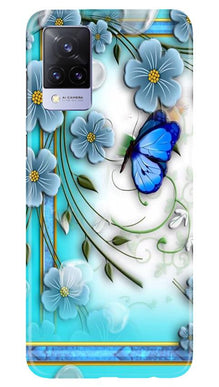 Blue Butterfly Mobile Back Case for Vivo V21 5G (Design - 21)