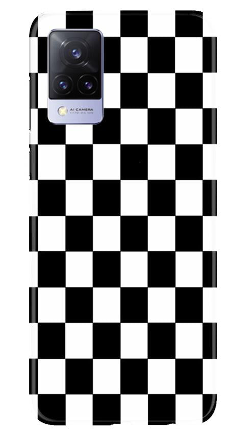Black White Boxes Mobile Back Case for Vivo V21 5G (Design - 372)
