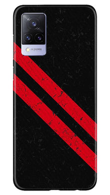 Black Red Pattern Mobile Back Case for Vivo V21 5G (Design - 373)
