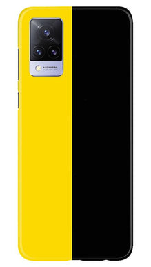 Black Yellow Pattern Mobile Back Case for Vivo V21 5G (Design - 397)