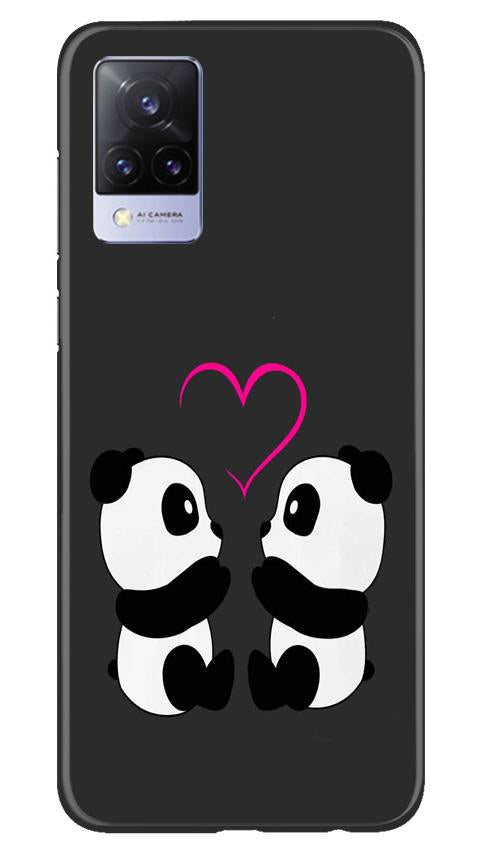 Panda Love Mobile Back Case for Vivo V21 5G (Design - 398)