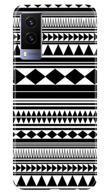Black white Pattern Mobile Back Case for Vivo V21e 5G (Design - 5)