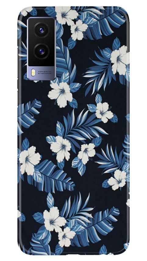 White flowers Blue Background2 Case for Vivo V21e 5G