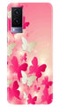 White Pick Butterflies Case for Vivo V21e 5G
