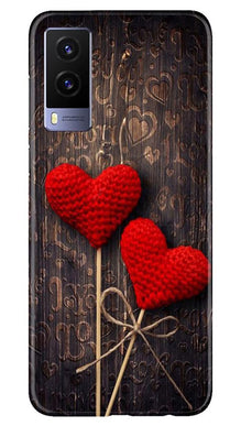 Red Hearts Mobile Back Case for Vivo V21e 5G (Design - 80)