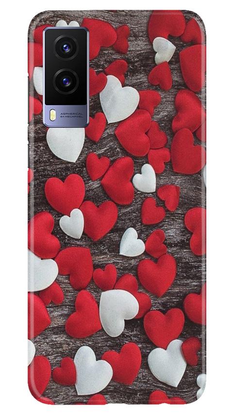 Red White Hearts Case for Vivo V21e 5G  (Design - 105)
