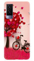 Red Heart Cycle Case for Vivo V21e 5G (Design No. 222)