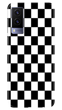 Black White Boxes Mobile Back Case for Vivo V21e 5G (Design - 372)
