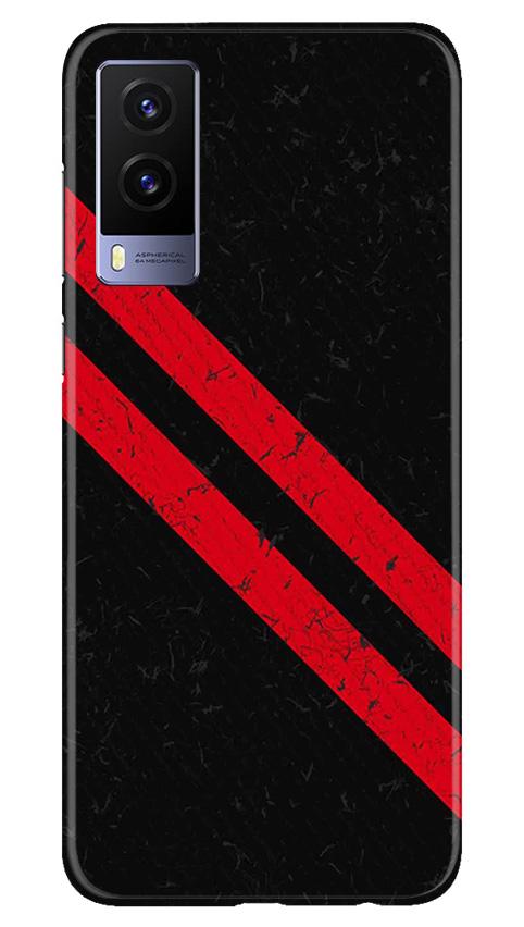 Black Red Pattern Mobile Back Case for Vivo V21e 5G (Design - 373)