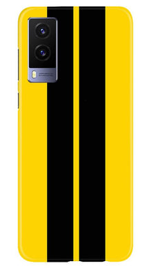 Black Yellow Pattern Mobile Back Case for Vivo V21e 5G (Design - 377)