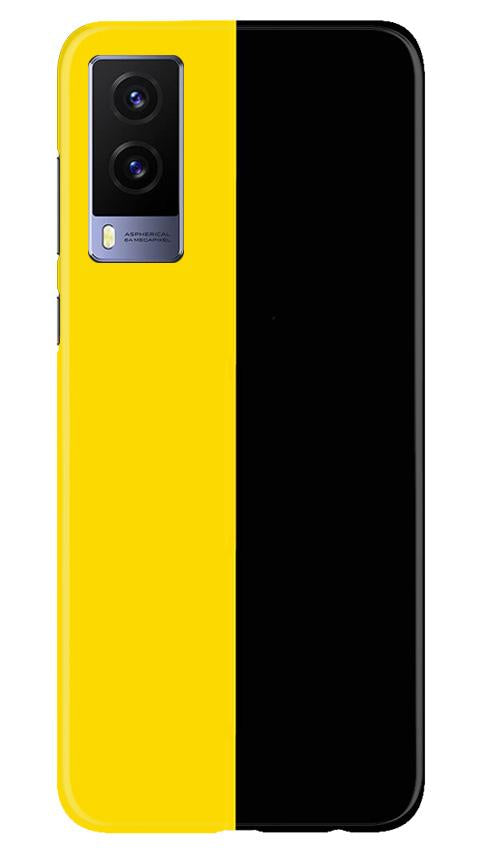 Black Yellow Pattern Mobile Back Case for Vivo V21e 5G (Design - 397)