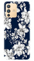 White flowers Blue Background Case for Vivo V23 Pro