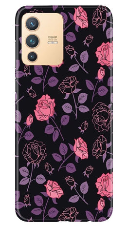 Rose Black Background Case for Vivo V23 Pro