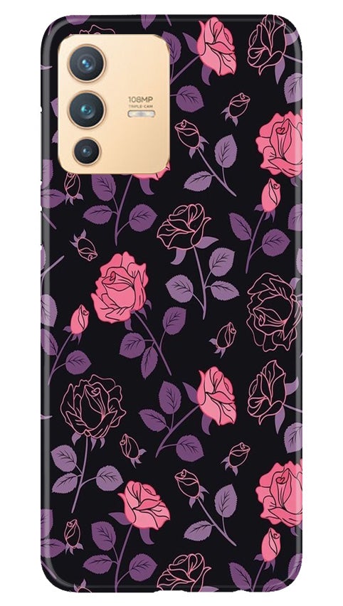 Rose Black Background Case for Vivo V23 5G